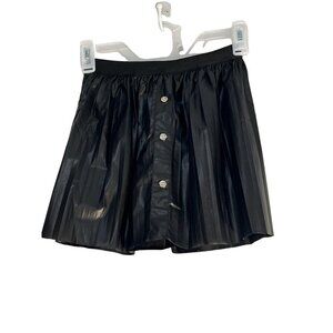 Shein Girls Pleated Skirt Black Shiny Pull on Size 7